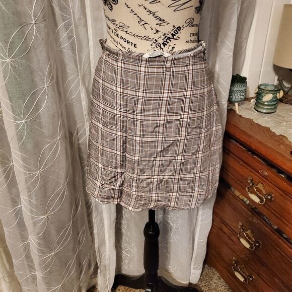 AMERICAN Eagle Outfitters brown plaid skirt sz 10 - Picture 3 of 5
